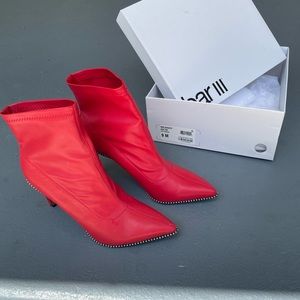 Bar III red leather heels size 9 new in box